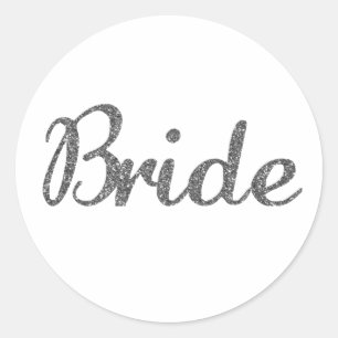 Glitter Bride Silver Runt Klistermärke