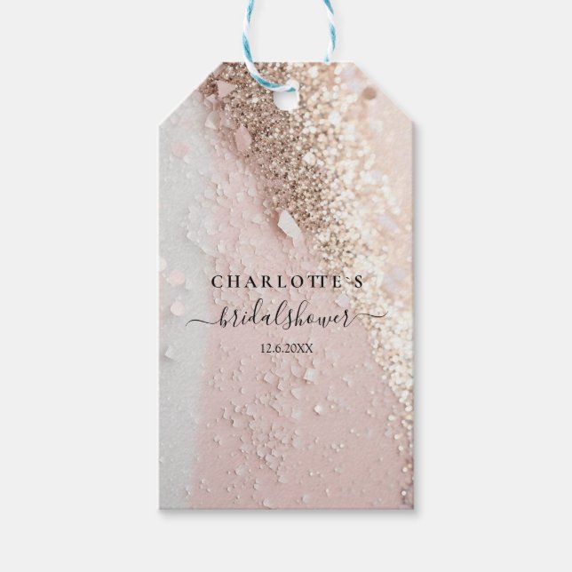 GLITTER BRÖLLOP MÖHIPPA GIFT MÄRKRES PRESENTETIKETT (Framsidan)