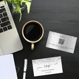 Glitter bröllop-OSA QR-kod för silver Tilläggskort