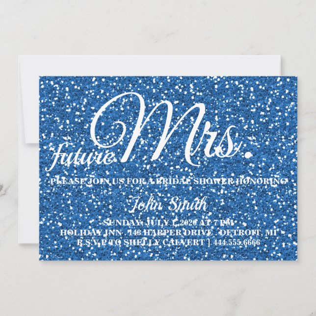 Glitter Bröllopsdusch framtida fru Inbjudningar (Framsida)