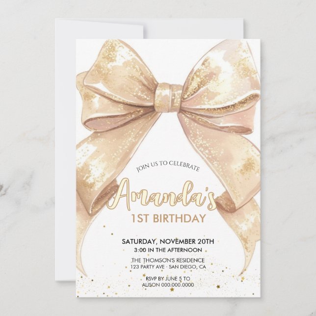 Glitter-buggfödelsedag Inbjudningar (Framsida)