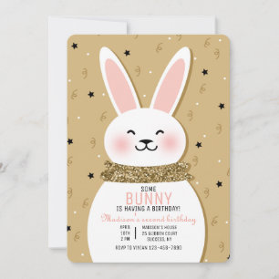 Glitter Bunny-inbjudan Inbjudningar