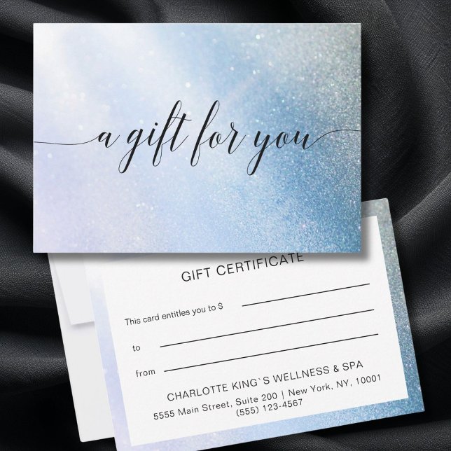 GLITTER BUSINESS CERTIFIKAT-gåva till dig (GLITTER BUSINESS CERTIFICATE gift for you blue)