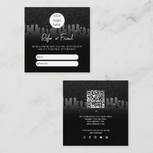 Glitter Business Referera ett vänligt referenskort Fyrkantigt Visitkort