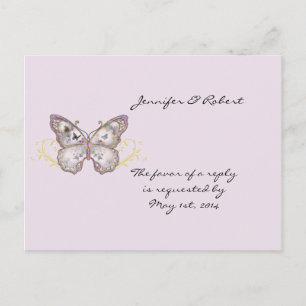 Glitter Butterfly på Lavender OSA Postcard Inbjudan Vykort