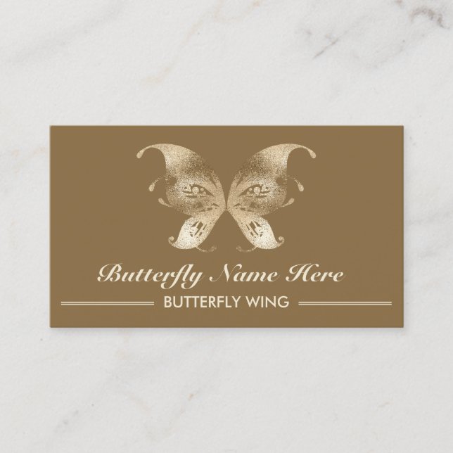Glitter Butterfly Vinge Swirl Decorative Visitkort (Framsida)