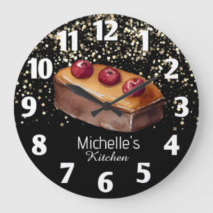 Glitter Cake Baker Pastry Chef personaliserad Stor Klocka