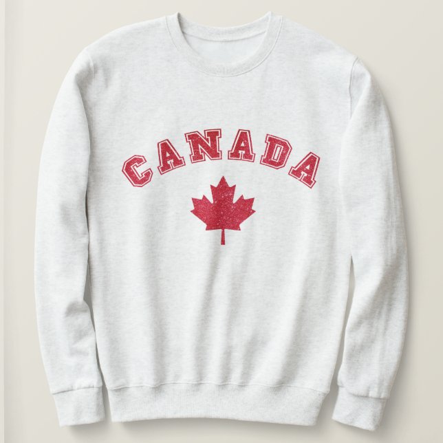 Glitter Canada Hoodie Sweatshirt Unisex Kanada Day T Shirt (Design framsida)