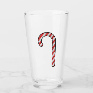 Glitter Candy cane Glaskopp