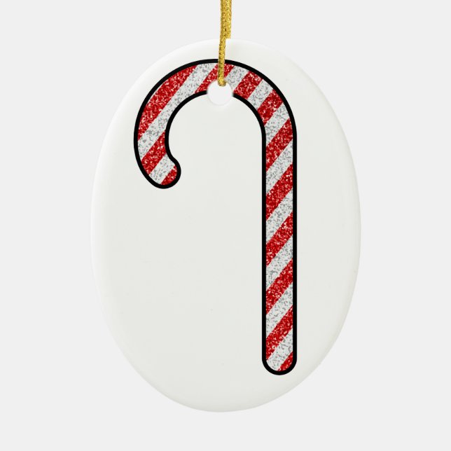 Glitter Candy cane Julgransprydnad Keramik (Framsidan)
