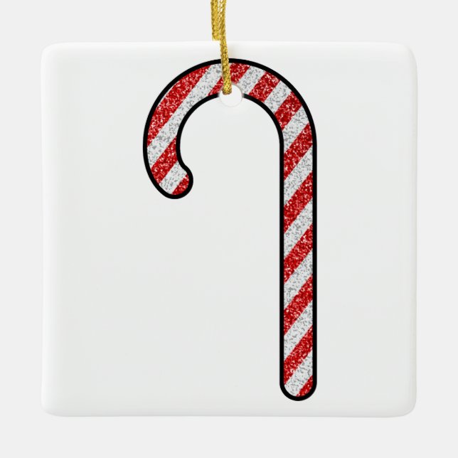 Glitter Candy cane Julgransprydnad Keramik (Framsida)