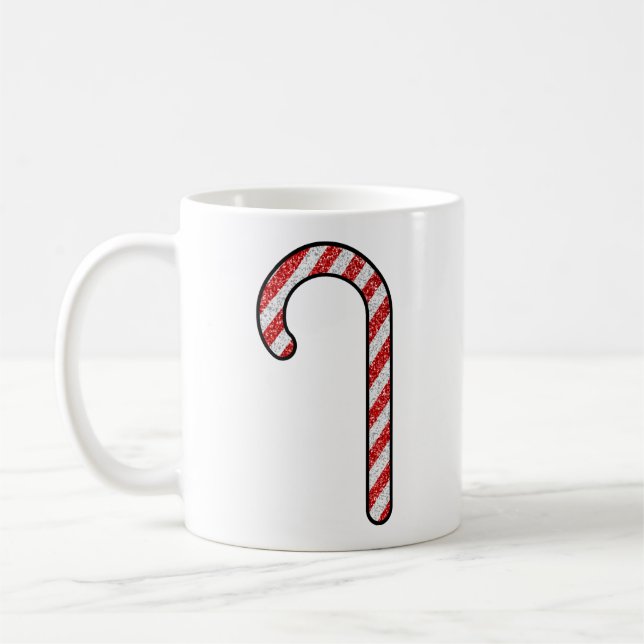 Glitter Candy cane Kaffemugg (Vänster)