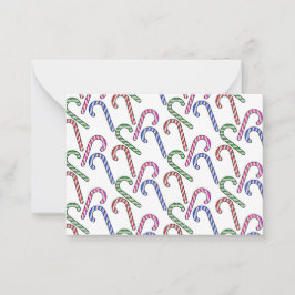 Glitter Candy Cane-mönster Anteckningskort