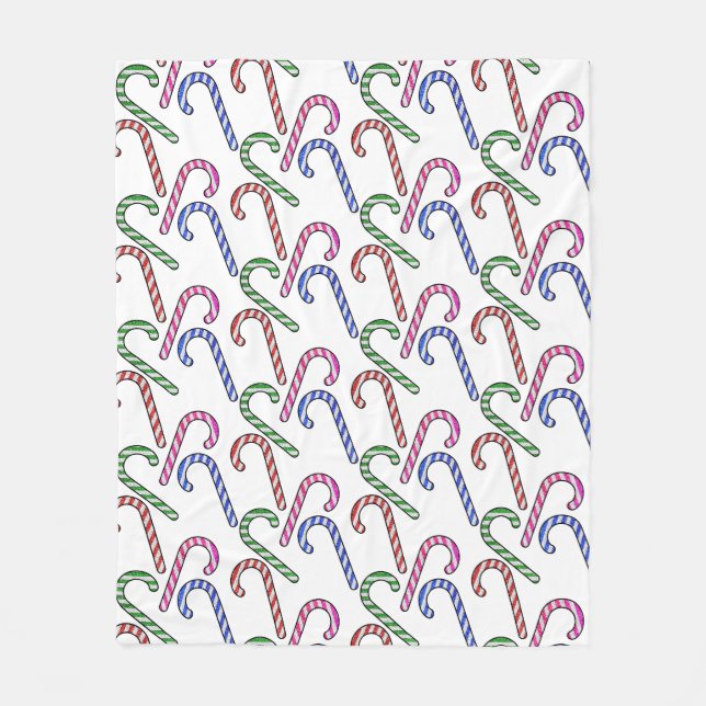 Glitter Candy cane Mönster Fleecefilt (Framsidan)