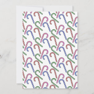 Glitter Candy Cane-mönster Inbjudningar