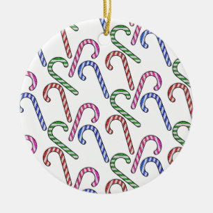 Glitter Candy cane Mönster Julgransprydnad Keramik