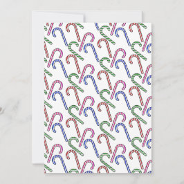 Glitter Candy Cane-mönster Julkort