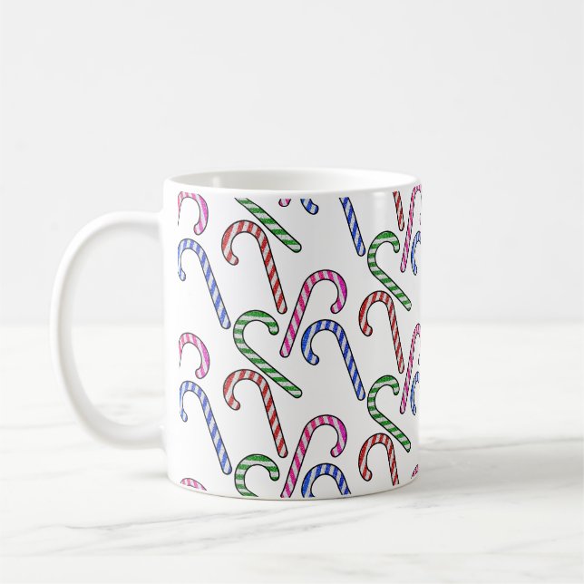 Glitter Candy cane Mönster Kaffemugg (Vänster)