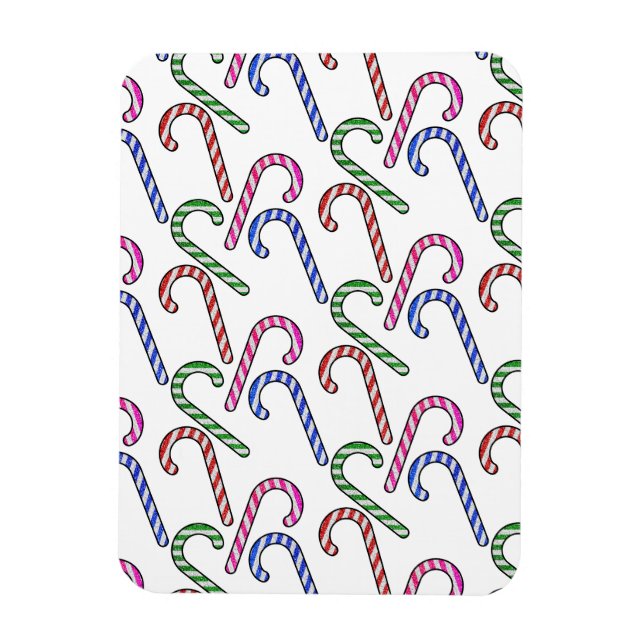 Glitter Candy cane Mönster Magnet (Vertikal)