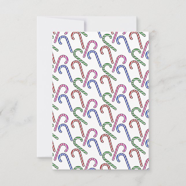 Glitter Candy cane Mönster Tack Kort (Framsida)