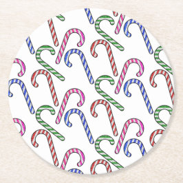 Glitter Candy cane Mönster Underlägg Papper Rund