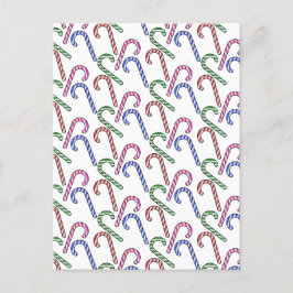 Glitter Candy cane Mönster Vykort