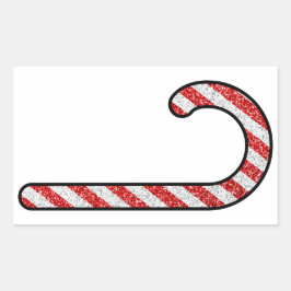 Glitter Candy cane Rektangulärt Klistermärke