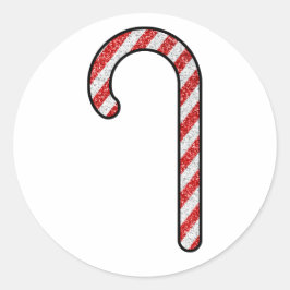 Glitter Candy cane Runt Klistermärke