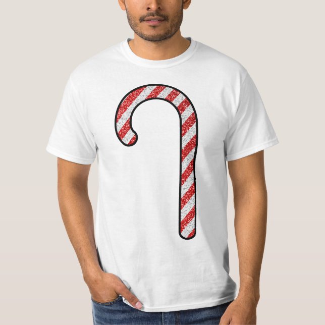 Glitter Candy cane T Shirt (Framsida)