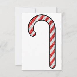 Glitter Candy cane Tack Kort