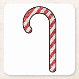 Glitter Candy cane Underlägg Papper Kvadrat