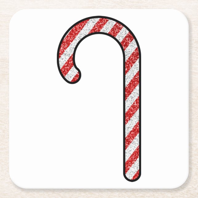 Glitter Candy cane Underlägg Papper Kvadrat (Framsidan)