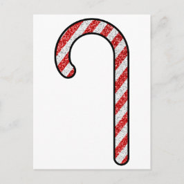 Glitter Candy cane Vykort