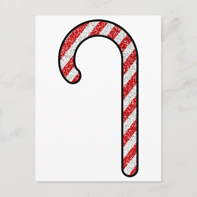 Glitter Candy cane Vykort (Framsida)