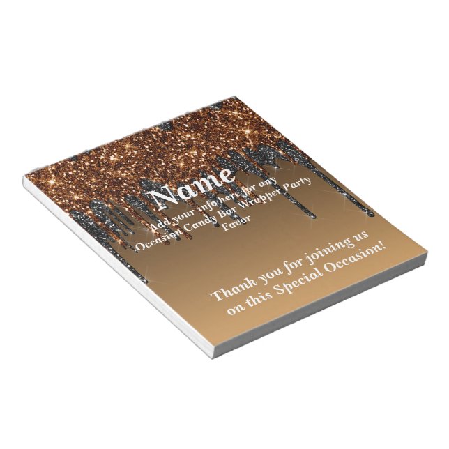 Glitter Candy Pub Wrapper Party favors Anteckningsblock (Vinklad)