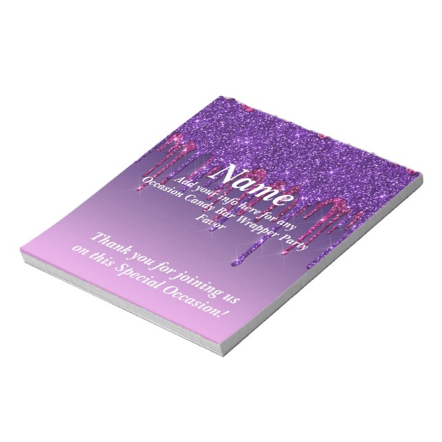 Glitter Candy Pub Wrapper Party favors Anteckningsblock (Roterad)