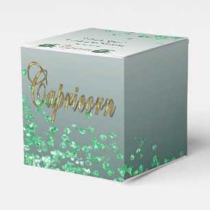 Glitter Capricorn & Grönt Glitter Birthday Presentaskar