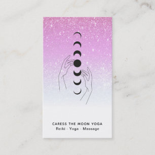 *~* Glitter Caress Måne Phases - Hand Celestial Visitkort