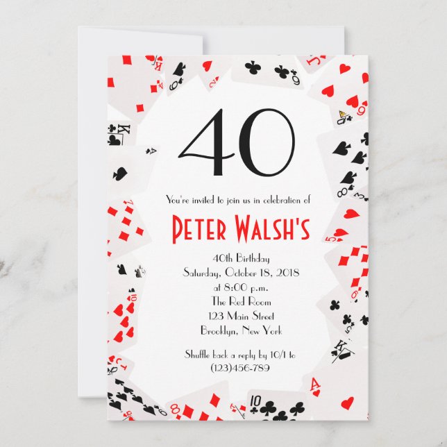 Glitter Casino Las Vegas Birthday-inbjudan Inbjudningar (Framsida)