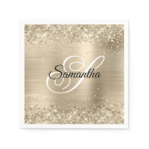 Glitter Champagne Foil Finare Monogram