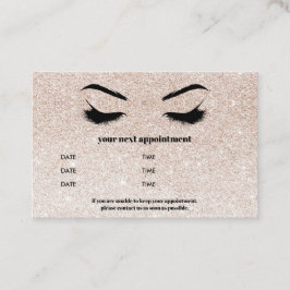 Glitter champagne rosa Browbar Eyelash Luxury Visitkort