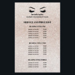 Glitter champagne rosa EYELASH SALON SERVICE LIST Flygblad<br><div class="desc">Eyelash Extensions pris listar ett sätt att visa dina perfekter och priser. Innehåller fyra rubriker för anpassadet och brödtexten fält och utrymme för din affärskontaktinformation längs grund. Om du vill justera layouten anger du texten och användor sedan funktionen Anpassa för att ändra placering och teckenstorlekar.är perfekt för ditt Lash Extension-företag....</div>