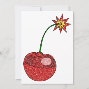 Glitter Cherry Bomb Inbjudningar