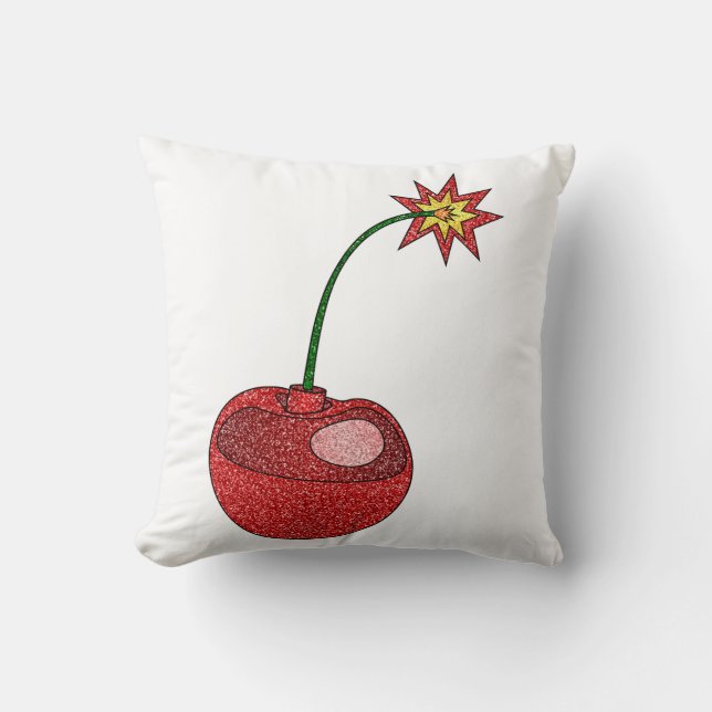 Glitter Cherry Bomb Kudde (Framsida)