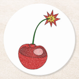 Glitter Cherry Bomb Underlägg Papper Rund