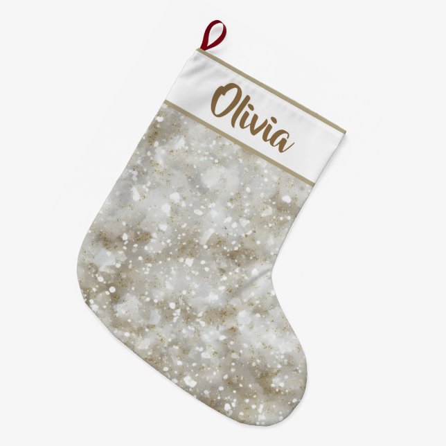 Glitter Christmas Stocking | Personalized Name  Stor Julstrumpa (Framsidan (Hängande))