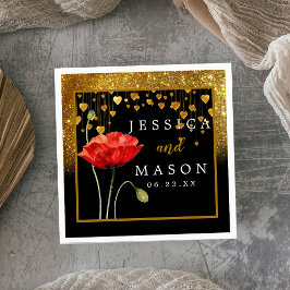 Glitter Classy Bröllop Cocktail Napkins Pappersservett