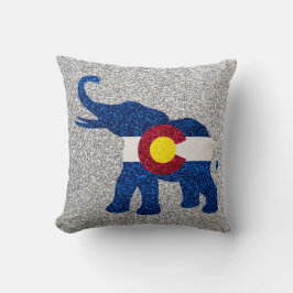 Glitter Colorado flagga elephant (kudde) Kudde