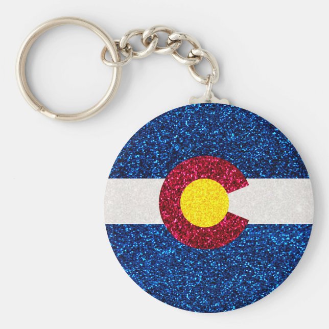 Glitter Colorado flagga-nyckelkedja Nyckelring (Framsidan)
