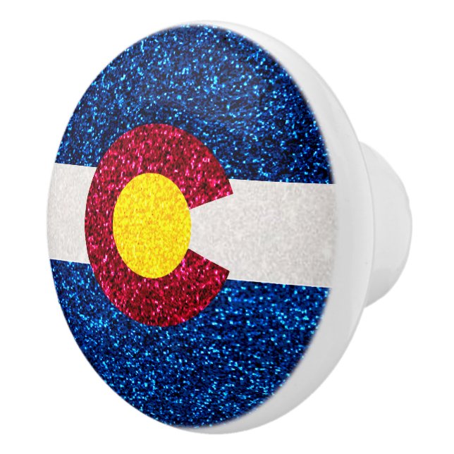 Glitter Colorado flagga round cabinet pull-knapp Knopp (Höger)
